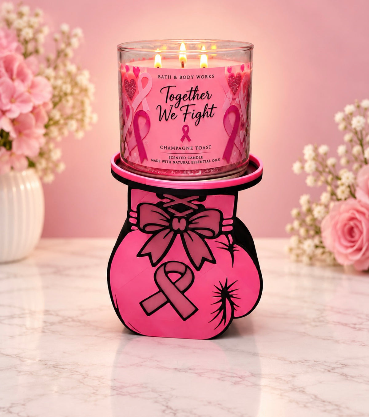 Breast Cancer Awareness Candle Holder