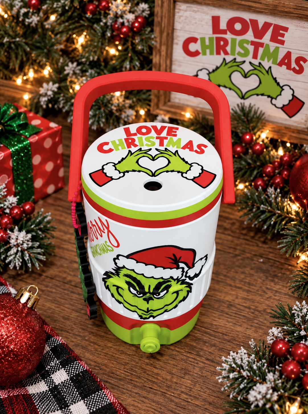 Grinch theme 12 oz can holder, 3d printed