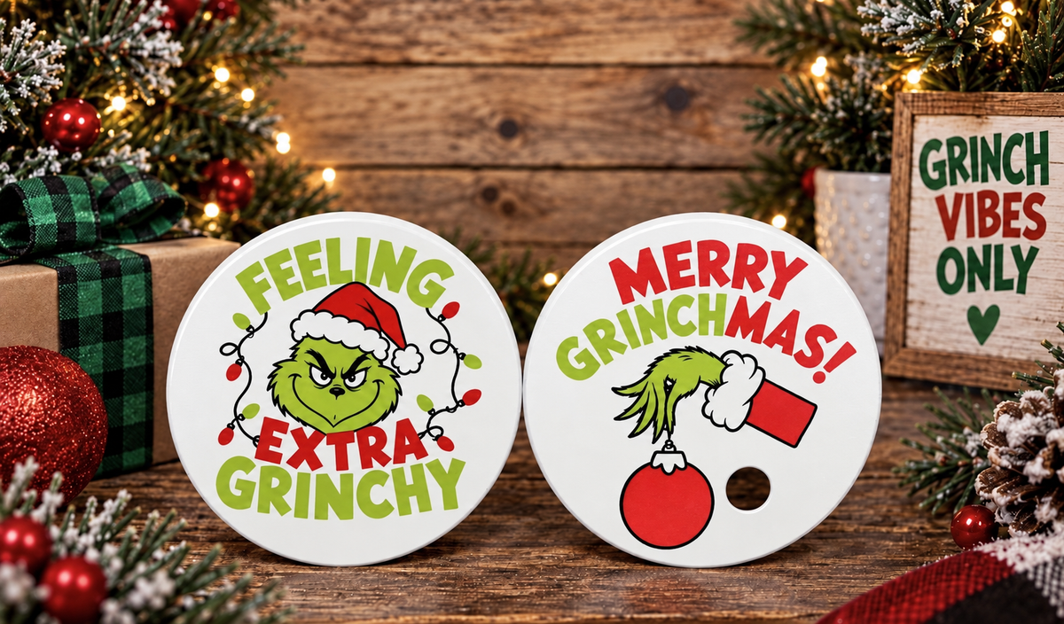 Grinch theme 12 oz can holder, 3d printed