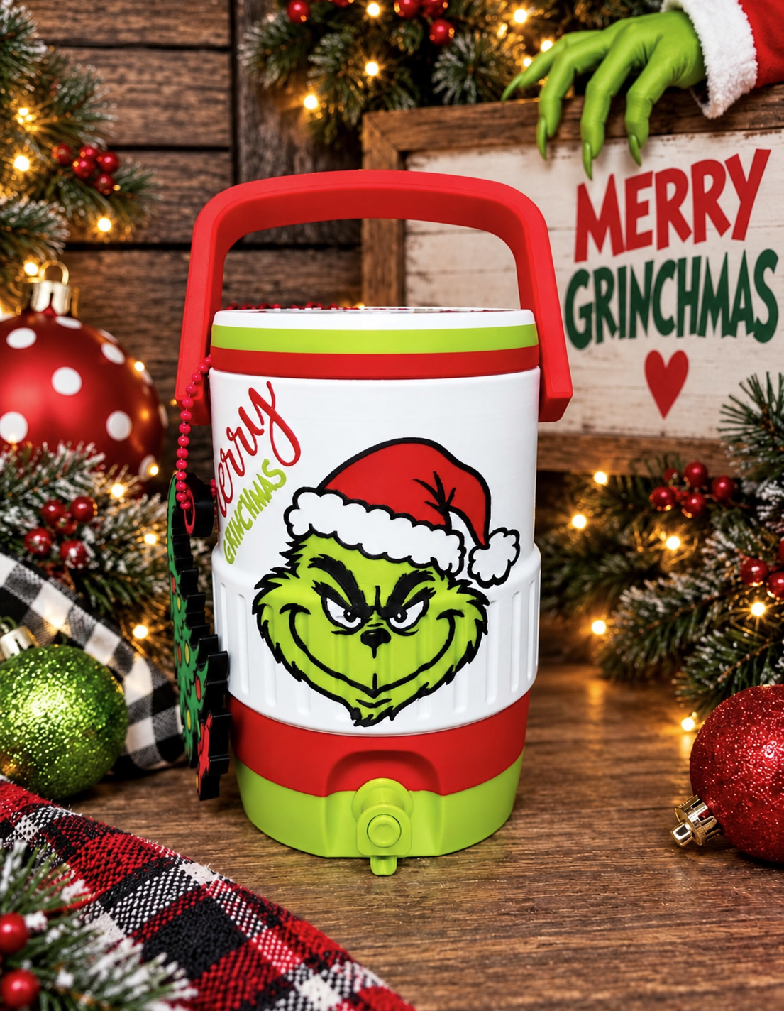 Grinch theme 12 oz can holder, 3d printed
