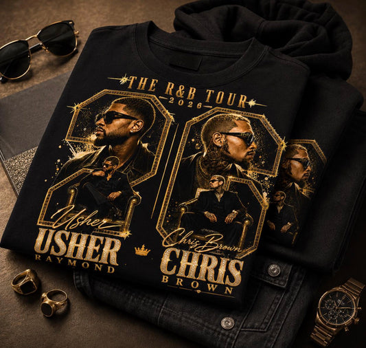 26 R&B Tour Usher & Chris Concert T-Shirt
