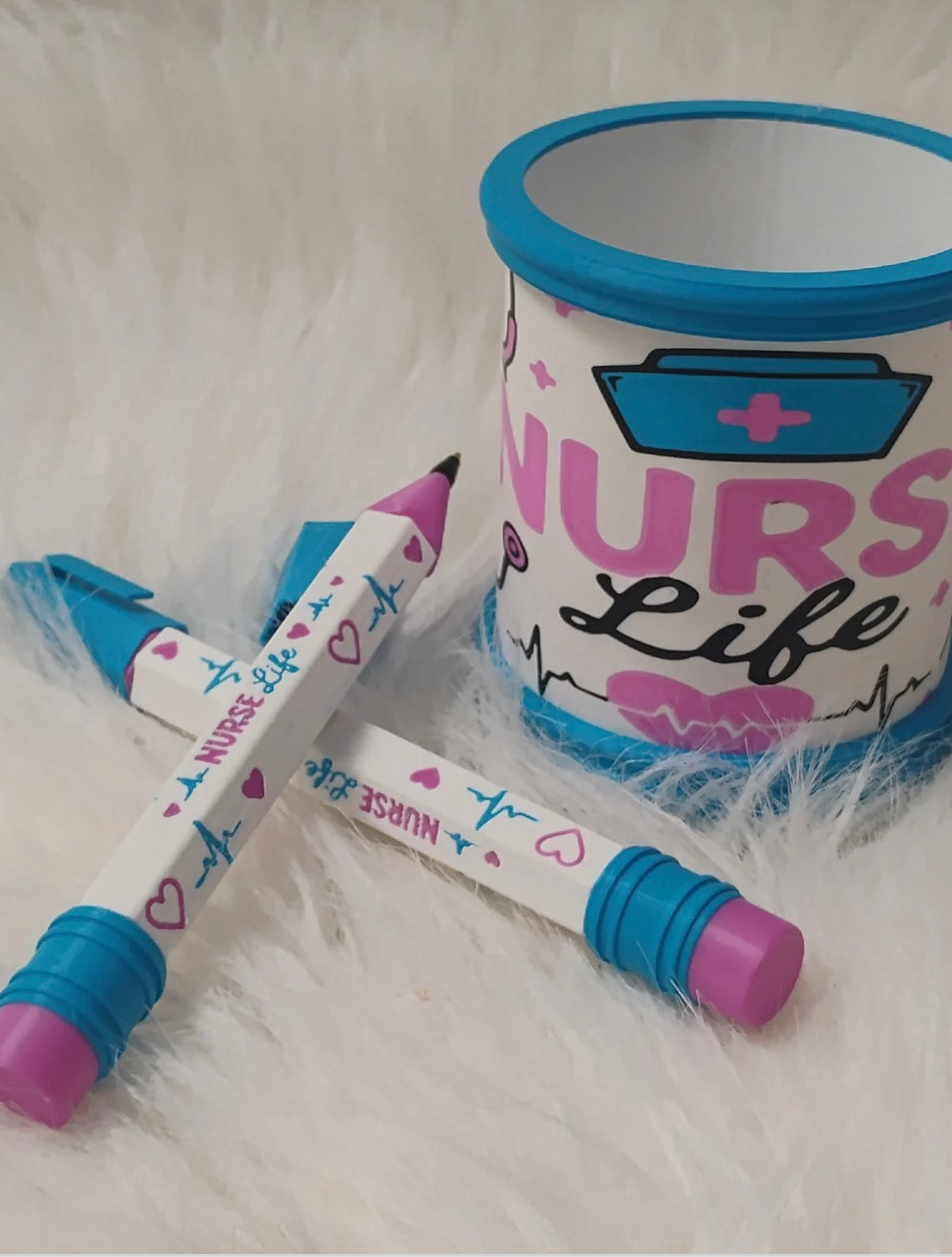 Nurse Life Tumbler & Jumbo Pen Set 🩺🩷🩵