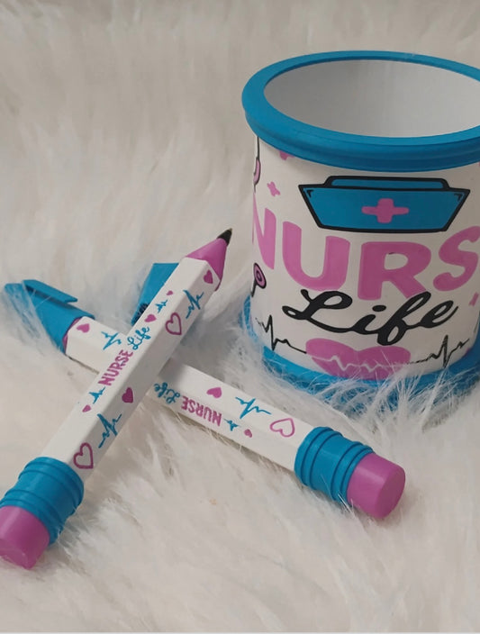 Nurse Life Tumbler & Jumbo Pen Set 🩺🩷🩵