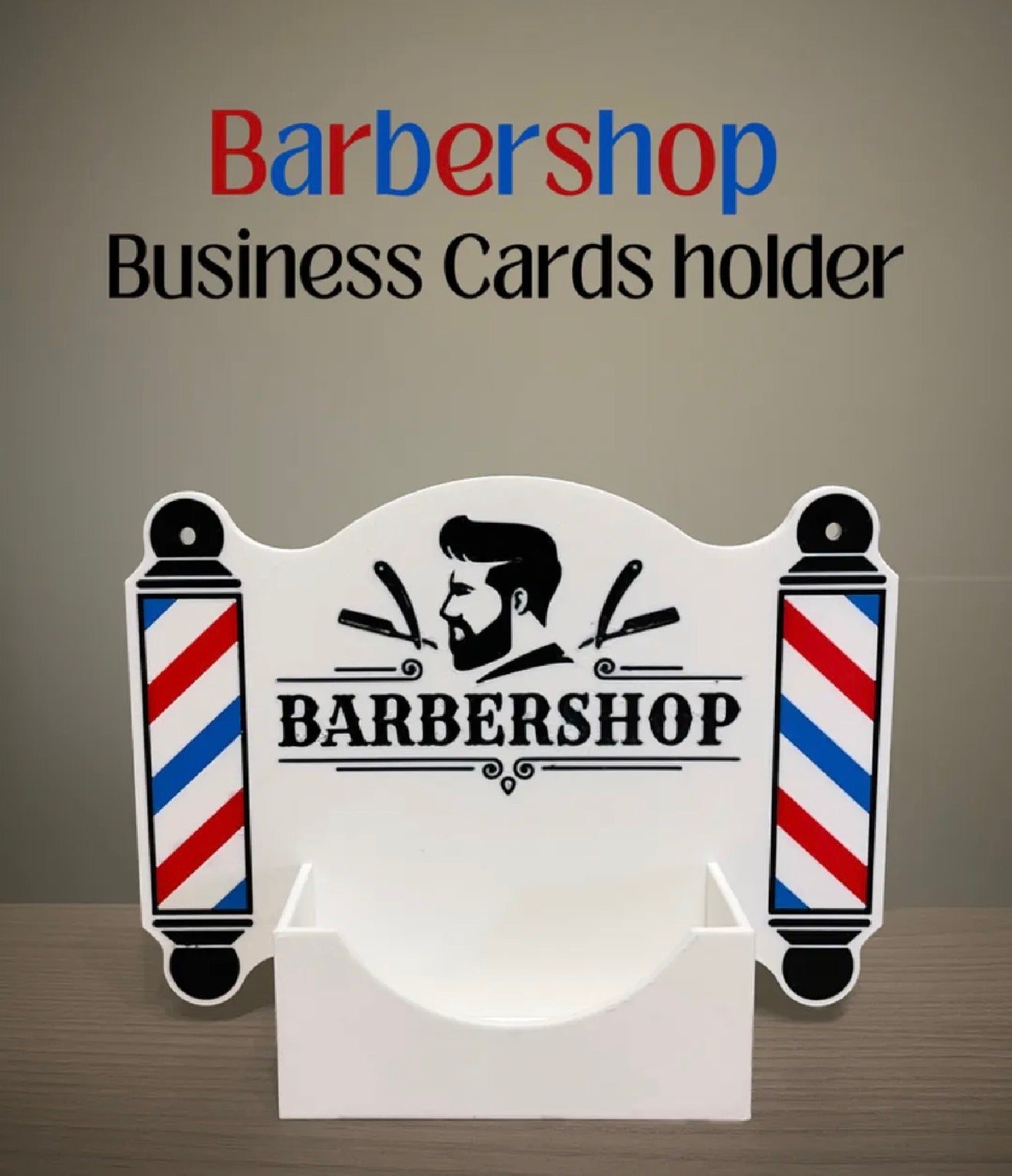 Barbershop Business Card Holder, 3d printed
