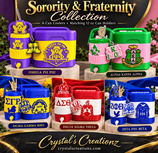 Sorority & Fraternity 4-Can Cooler with Matching Can Holder, 12 oz, 3d printed