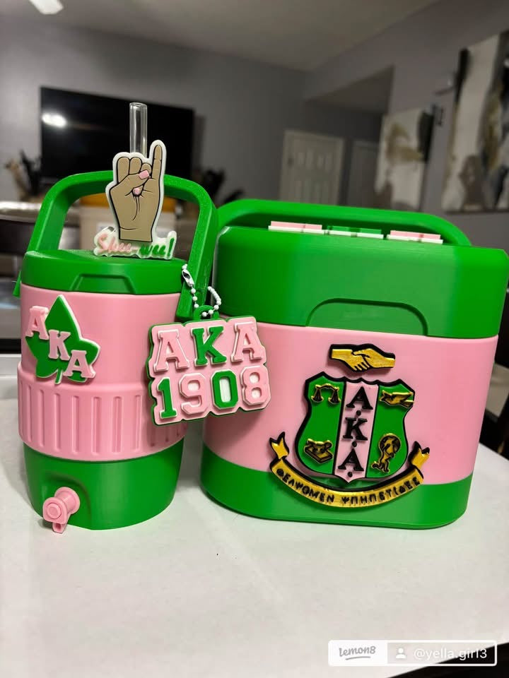 Sorority & Fraternity 4-Can Cooler with Matching Can Holder, 12 oz, 3d printed